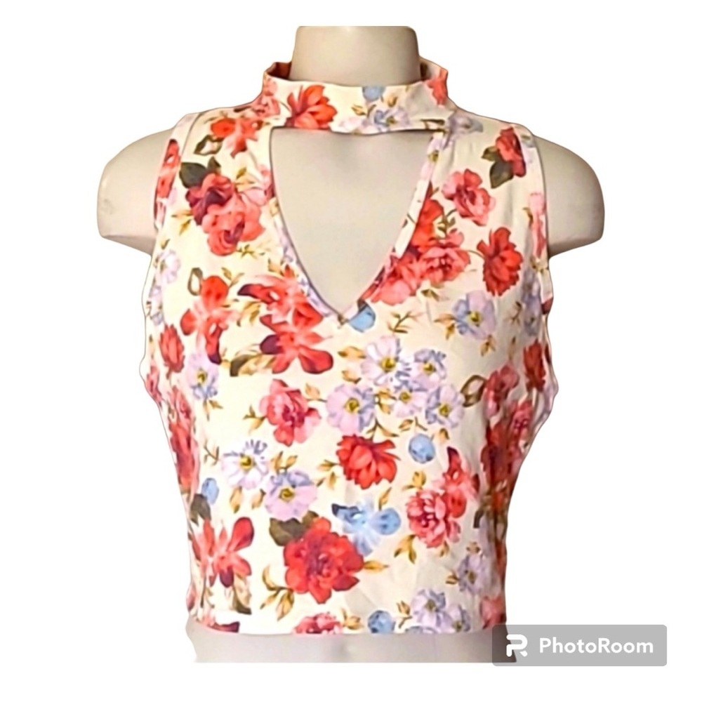 Ginger G floral cropped shirt w/cut-outs Women’s size medium | y-3